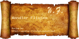 Wendler Filotea névjegykártya